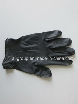 Black Nitrile Medical Exam Glove Powder Free or Powdered with USP Absorbable Corn Starch