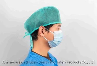 Disposable Medical Use Non-Woven/SMS Doctor Cap with Ties for Hospital/Operation Room