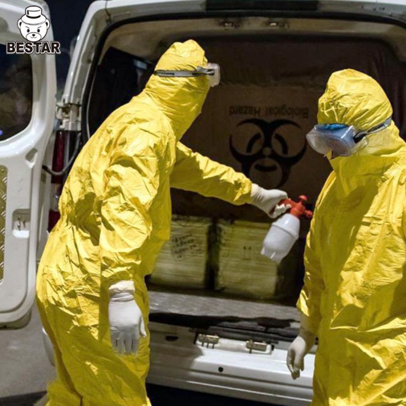 Disposable Type 3b/4b/5b/6b Bacteria Resistant Coverall for Laboratory