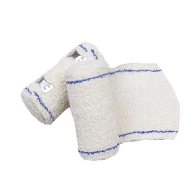 High Quality Medical Cotton Spandex Crepe Elastic Bandage with Blue Thread