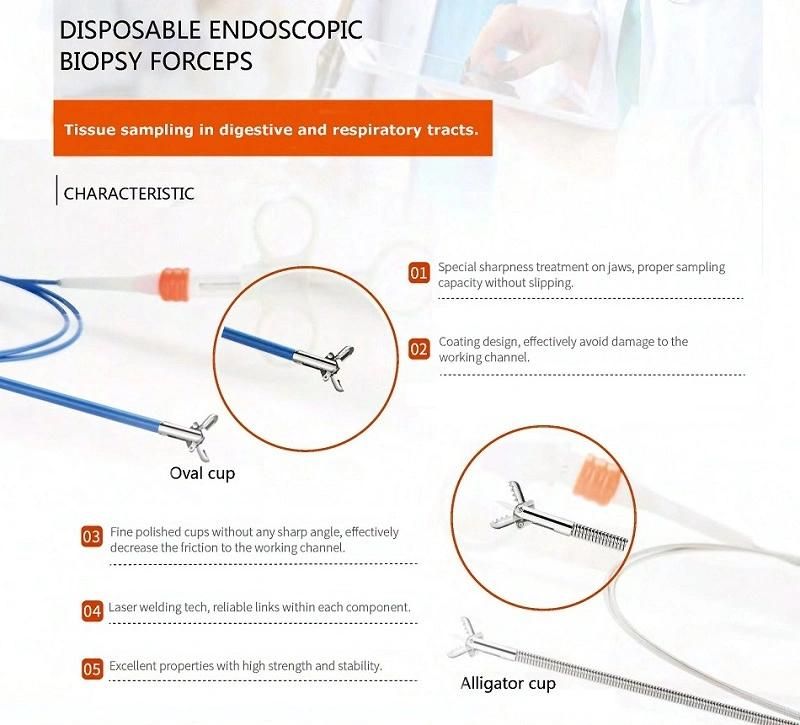High Quality Hot Sale Disposable Sterile Endoscopy Biopsy Forceps for Medical Use