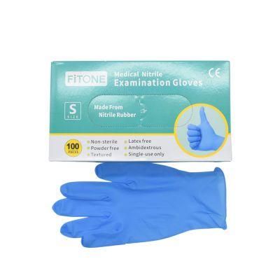 Blue Sterile Protective Disposable Medical-Use Examination Nitrile Gloves