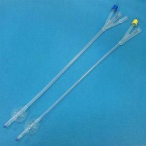 Medical Disposable PVC 100% Silicone Foley Catheter 2 Way Silicone Coated Balloon
