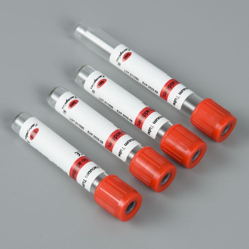 Siny Wholesale Glass or Pet Red No Additive Blood Collection Tube with CE