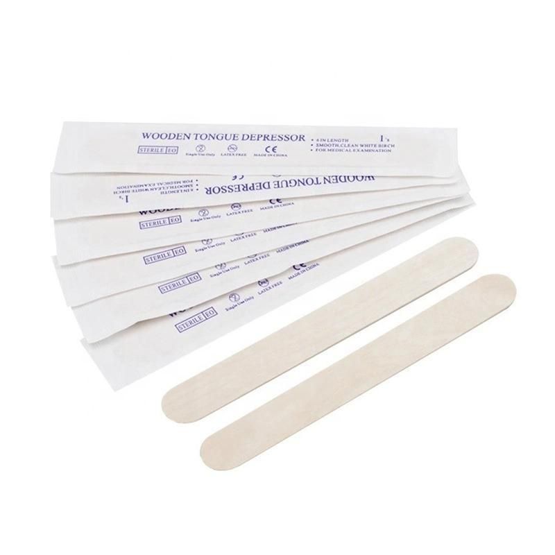 Disposable Medical Wood Tongue Depressor with CE ISO13485 Approve Sterile /Non-Sterile
