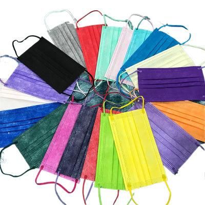 Manufacturers Supply Disposable Color Masks Non-Woven Fabric Three-Layer Face Mask