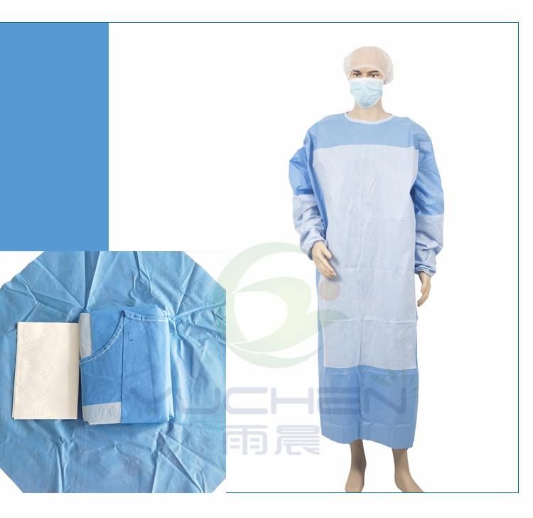 PP Spunbond/SMS/PPE Non Woven Disposable Surgical Gown