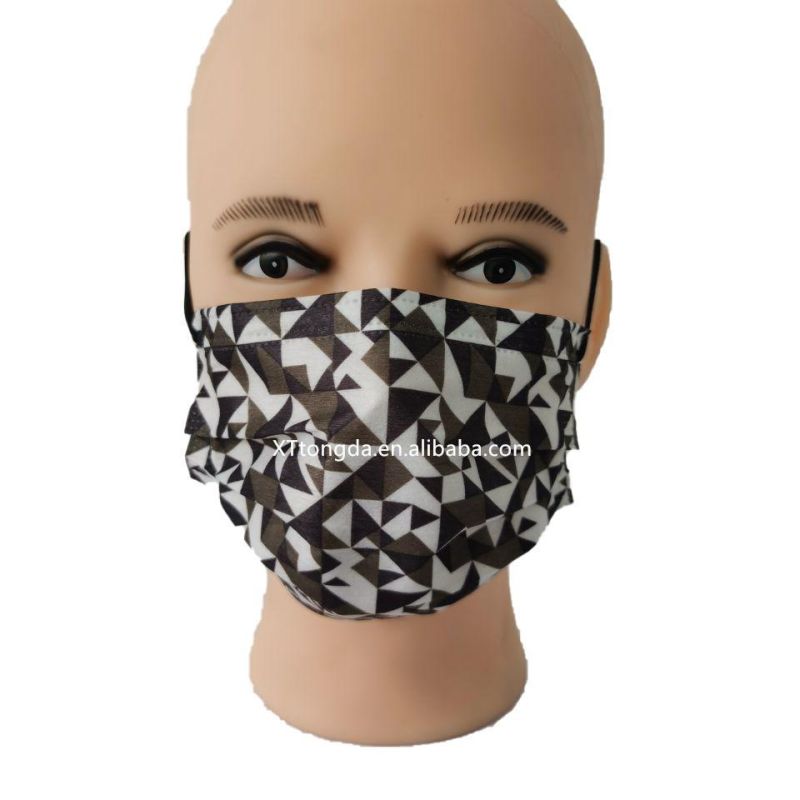 Protective Adult Kids Printed Non Woven Earloop Triple Layer 3 Ply Disposable Face Mask