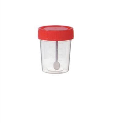 120ml Screw Cover Disposable Plastic PP Material Medical Test Stool Cup with Scale