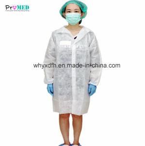Economic elastic cuff, Disposable nonwoven lab coat, SMS/SBPP/PP lab coat, visitor coat without pocket
