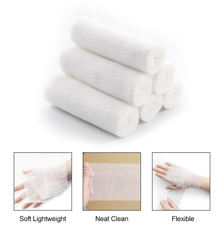 OEM Size Bleached Elastic Gauze Bandage Conforming First Aid PBT Bandage