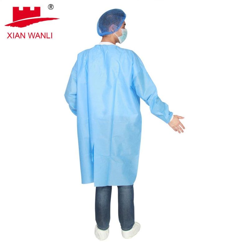 Comfortable Uniform Non Woven Disposable Lab Jacket SMS Lab Coat for Hospital