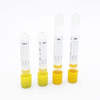 Yellow Top Labtub Clot Activator with Gel Sst Vacuum Blood Test Tube