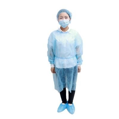 Hot Sale Non-Woven PPE Safety Suit Products Disposable Protective Isolation Gown Rib Cuff Non Surgical Suit