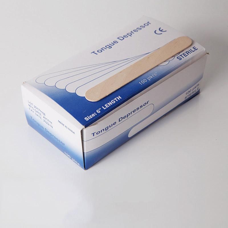 Disposable Durable Nature Color Medical Supplies Sterile Wooden Tongue Depressor