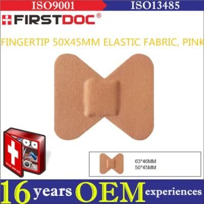 High Quality OEM 50*45mm Elastic Fabric Material Pink Color Butterfly Style Adhesive Bandages
