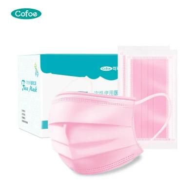 Fashion Black Pink Fabric Disposable Surgical Mask Non Woven Cotton Face Mask Breathable Medical Children Face Mask with CE