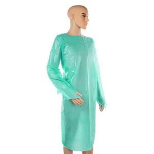 Green Isolation Disposable Gown Thumb Loop