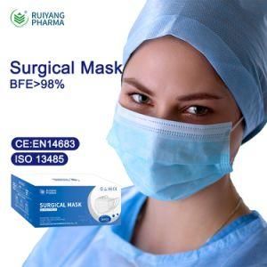 Wholesale 3 Ply Disposable Surgical Mask CE Medical Mask Adult Face Mask Type Iir Level