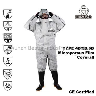 Hospital Medical Pharmaceutical Type 456 Microporous Coverall Aginst Infective Biological Agents