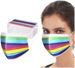 Daily Protection Civil Use Disposable Chromatic Stripe 3 Layers Anti-Dust Face Mask