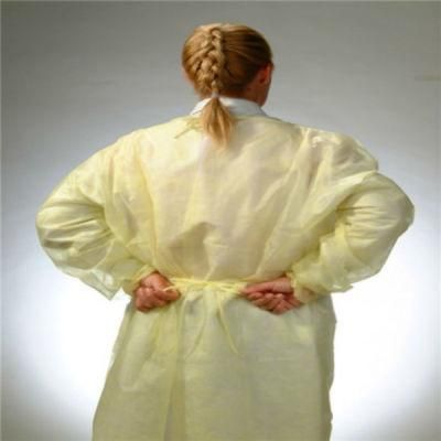 Fluid Resistant Yellow Disposable Isolation Gowns