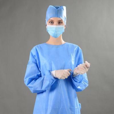 Disposable Eo Sterile Surgical Gown with Knitted Cuff, Reinforced Medical Gowns