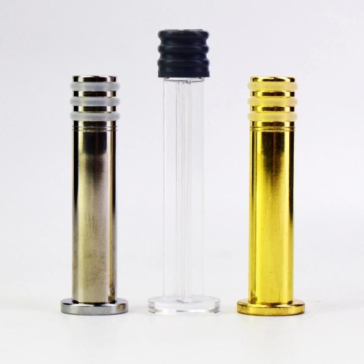 Wholesale 1ml Oil Gold Color Metal Plunger Glass Syringe for Thc Weed Cosmetic Distillate Custom Logo