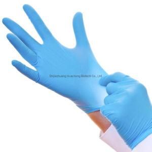 Medical Malaysia 510K CE Surgical 100 PCS/Box Blue Black Powder Free Disposable Exam Nitrile Gloves with Anti Slip