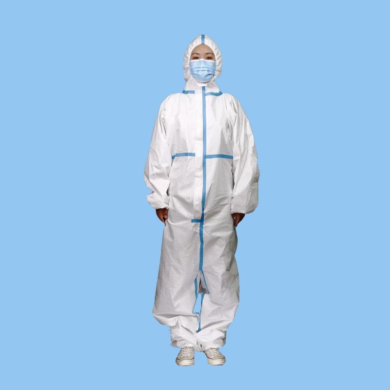 Blue White, Disposable, Soft, Customized, Doctor, Medical, Safety, Hospital, Protective, Big Size Coverall