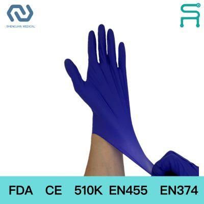 Purple Disposable Nitrile Medical Examination Gloves Powder Free