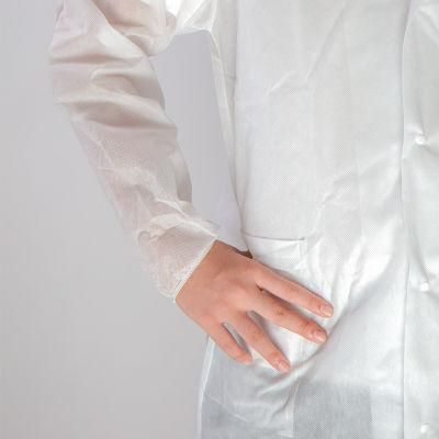 Protective Long Sleeve Work Wear Breathable Disposable Chemistry Medical Lab Coats