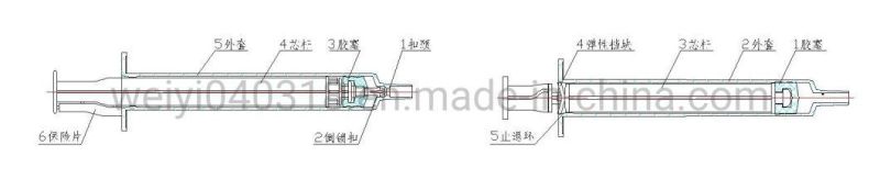 0.3ml -10ml Auto-Disable with or Without Hypodermic Needle Safety Injection Needle Self-Destructive Syringe with Different Sizes