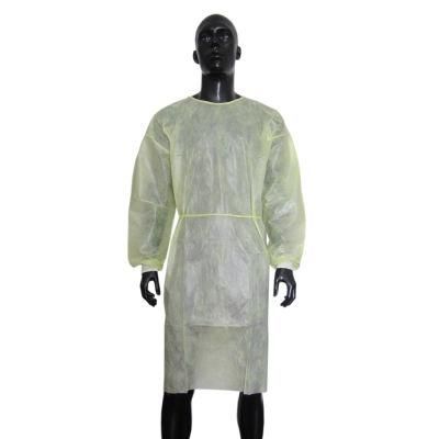 Other Medical Consumables CE &amp; ISO13485 Certificated Isolation Gown 28g Spun-Bonded Polypropylene Blue Gown with 10 Piece Per Pack
