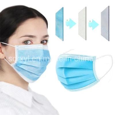 Disposable 3-Ply Non-Woven Face Mask with Ear Loop or Tie on