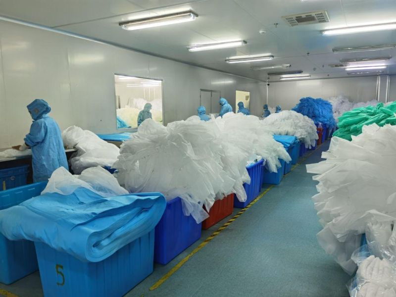 Medical Use Protective Clothing Single Use Non-Woven Patient Gown Without Sleeves for Clinic