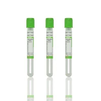 Gel &amp; Lithium Heparin Green Disposable Glass PE Blood Collection Tube