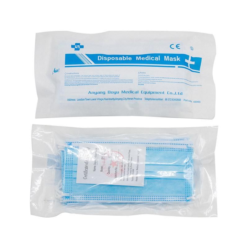Disposable Non-Woven 3 Ply Disposable Blue Face Mask
