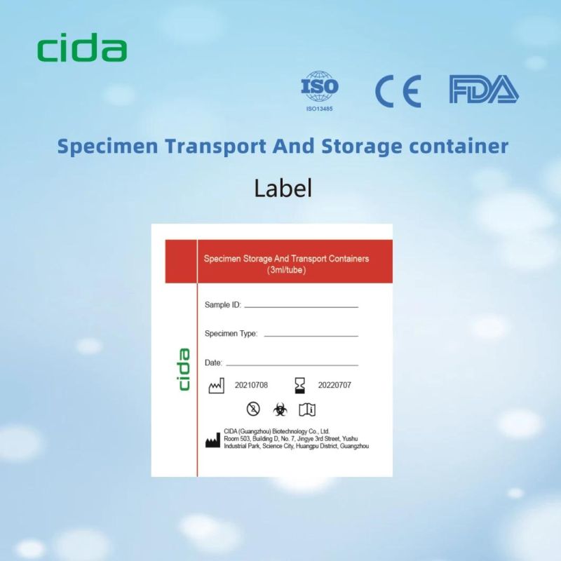 Vtm Medical Supply PCR Test Tube Sampling Tube 3ml 5ml 7ml 10ml Rapid Test Kit Transport Media Specimen Collection Tube with Nasopharyngeal Swab