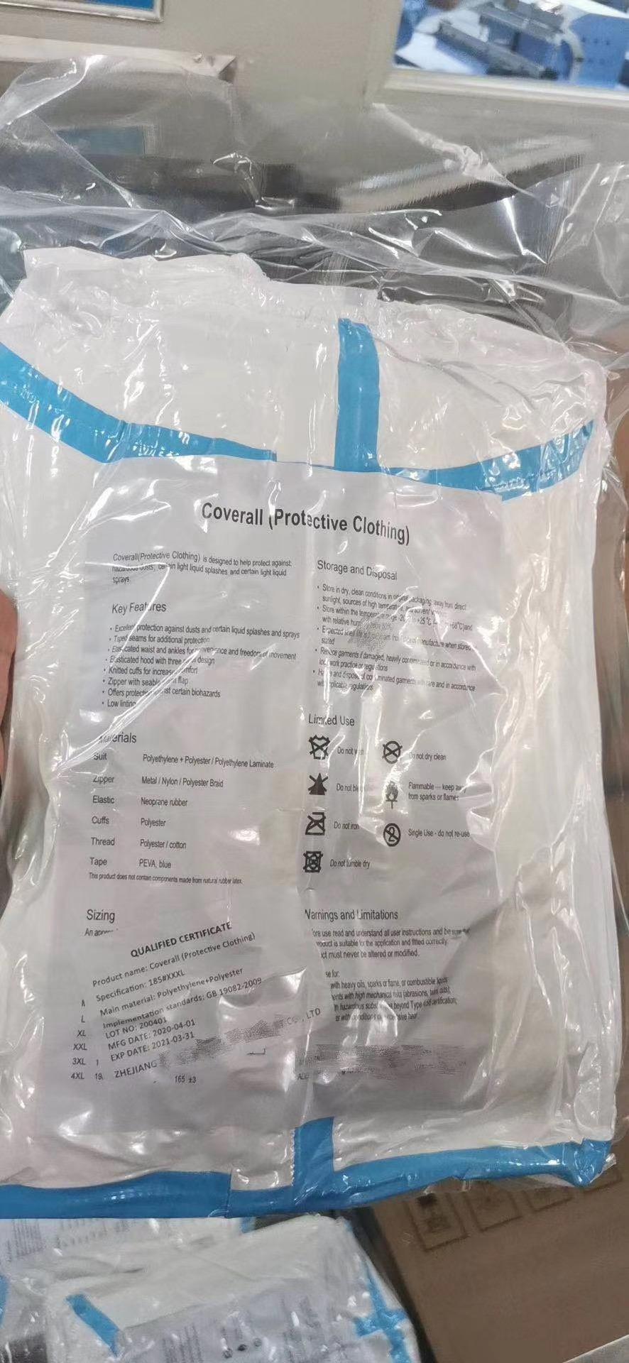 Liquid Chemicals Resistance Disposable Microporous Bounded Seam Type 5/6 Coverall Protect Clothing