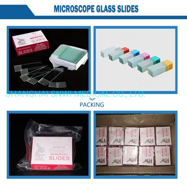 Disposable Lab Frosted Microbiology Hematology Clear Glass Prepared Microscope Slide