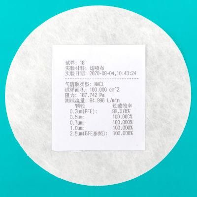 Bfe 99 Melt-Blown Fabric 100% Polypropylene Melt-Blown Fabric 50gsmfilter Material Melt-Blown Fabric for Making Face Mask