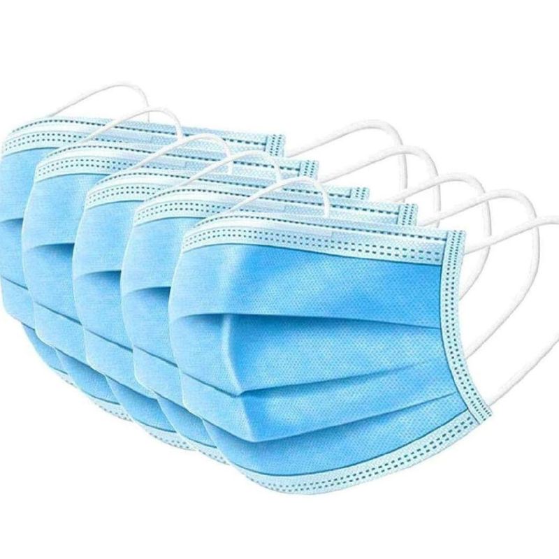 50 PCS Face Mask Mouth & Nose Protector Respirator Masks Blue