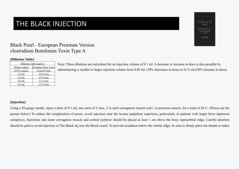 Korea Medical Supply Black Injection Botax Btx The Black Inj 100u No Need Cold Chain Transportation