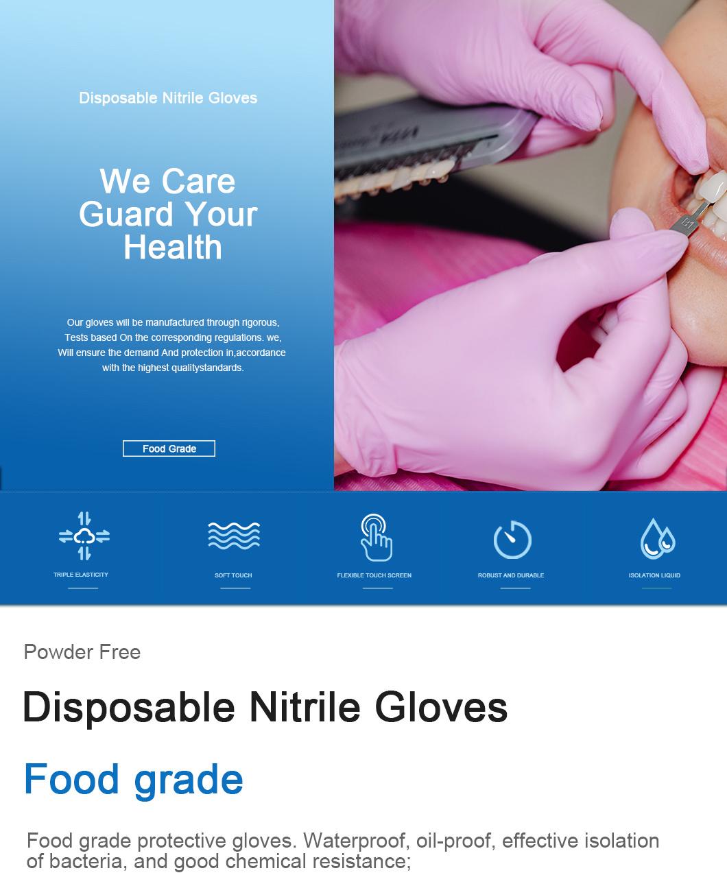 Home Work Labor Protection Disposable Nitrile Gloves