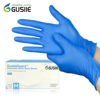 100% L/C Sign with Factory Medical Examination Black Nitrile Gloves
