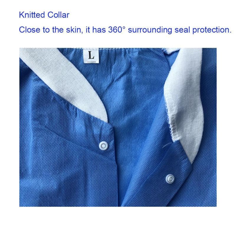 Disposable Nonwoven PP Lab Coat Medical Clothes Dust Coat