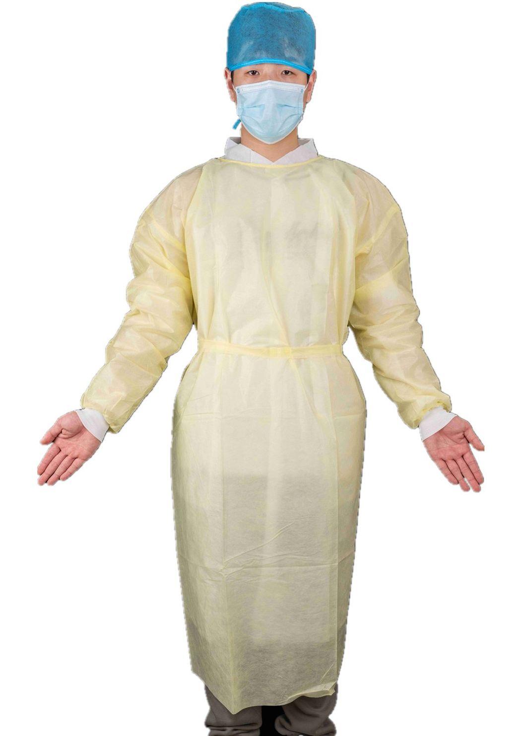 Disposable Good Protective Isolation Gown with Knitted Wrist by SMS Material for Prevent Bacterial and Splash