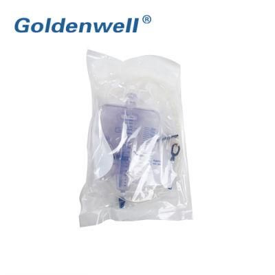 Medical Urinary Urine Meter Drainage Bag Collection T Valve Needless Sampling Port 2000ml+400ml