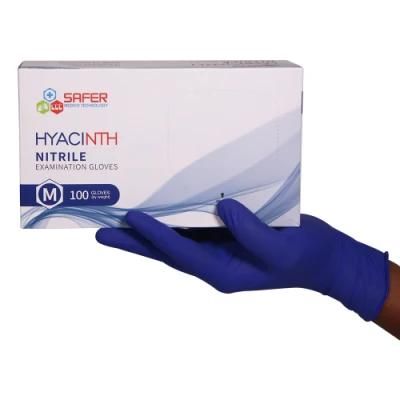 Medical Disposable Cobalt Blue Nitrile Exam Gloves 3.5gr Latex Free